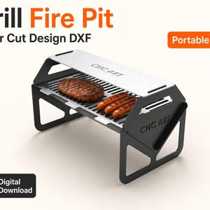ポータブルファイヤーピットグリルDXF – プラズマカットBBQ設計ファイル