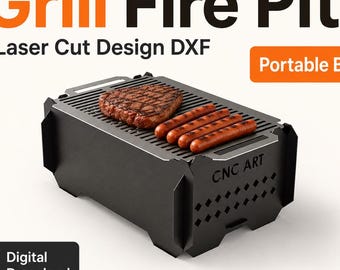 Archivo DXF de diseño de barbacoa de gran tamaño para corte por plasma