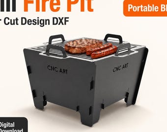 Archivo DXF de diseño de barbacoa de gran tamaño para corte por plasma