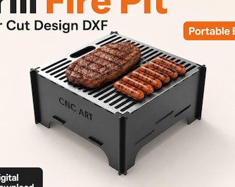 Mini Fire Pit Grill DXF – Plasma Cut BBQ Design File