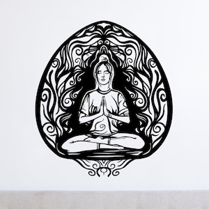 Woman Yoga Meditation SVG, yoga studio wall art svg, Silhouette PNG, dxf for plasma, Yoga Metal Wall art, svg for Cricut, laser cut file svg