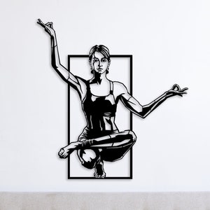 Woman Yoga Meditation SVG, yoga studio wall art svg, Silhouette PNG, dxf for plasma, Yoga Metal Wall art, svg for Cricut, laser cut file svg