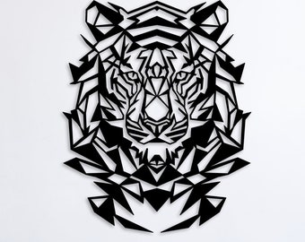 Geometric Tiger Laser Cut Metal Wall Art SVG, CNC Files (Digital Download)