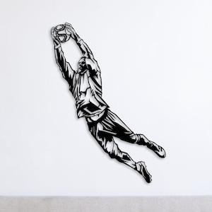 Voetballer SVG, voetbal svg, keeper svg, silhouet PNG, DXF voor plasma, svg voor Cricut, lasergesneden metalen muur kunst svg, glowforge svg