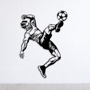 Fußballer SVG, Fußball SVG, Fußball SVG, Silhouette PNG, DXF für Cricut, Laser geschnitten Metall Wand Kunst, Glowforge Kunst