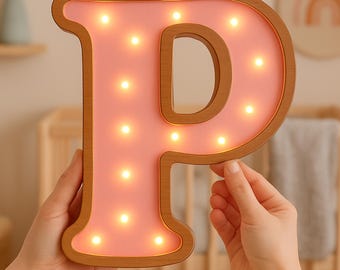 Laser Cut Letter P Night Light SVG | Kids Nursery Decor | Decoration Lamp (Digital Download)
