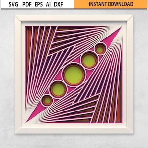 Design de mandala multicamadas 3D SVG | Arquivo DXF de mandala geométrica em camadas | Mandala multicamadas cortada a laser | Arquivo SVG de arte de parede de mandala multicamadas