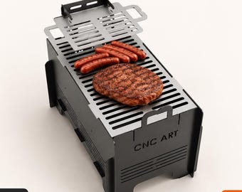 Portable Fire Pit Grill DXF – Plasma Cut BBQ Design File