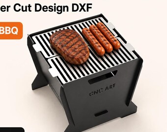 Archivo DXF de diseño de barbacoa para corte por plasma con brasero alto