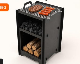 Grill Fire Pit DXF – Portable BBQ Laser Cut Design File