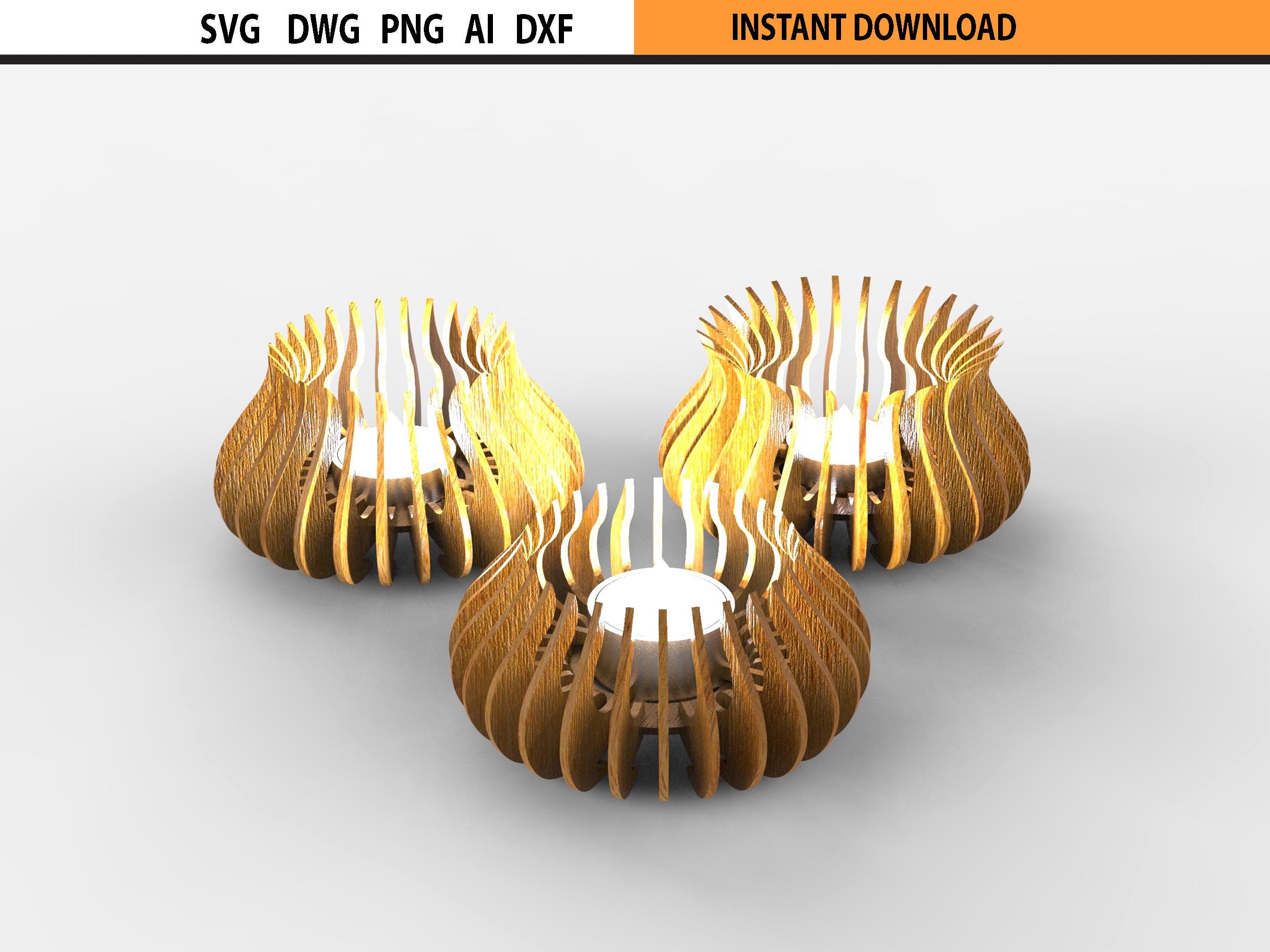 Vector Tea Light Design Laser Cut Tea Light Design Svg 3 Set Bundle, Laser Cut Tea Light Design ...