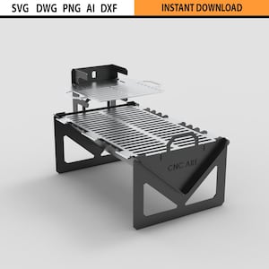 Archivo dxf de diseño de pozo de fuego de parrilla cortada con láser, parrilla plegable portátil y pozo de fuego, pozo de fuego diy, archivos de diseño de barbacoa DXF para corte láser de plasma CNC