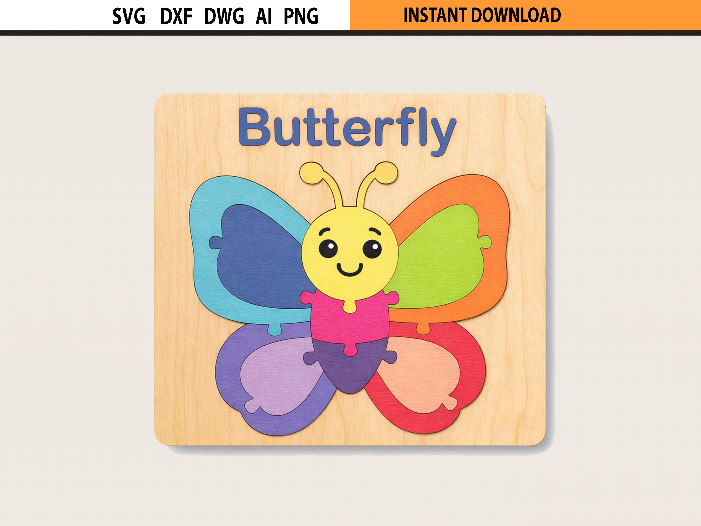 Butterfly Puzzle SVG – Montessori Laser Cut Wooden Toy File - Etsy