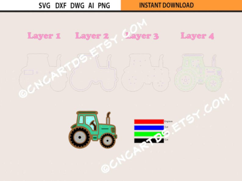 Multilayer Sign Tractor Tractor Night Light SVG – Laser Cut Multilayer Kids Lamp File - Etsy