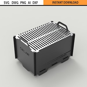 Laser Cut Grill Feuerstelle Design dxf-Datei, tragbare faltbare Grill & Feuerstelle, DIY Feuerstelle, Bbq Designdateien DXF für Plasmen, Laserdatei CNC