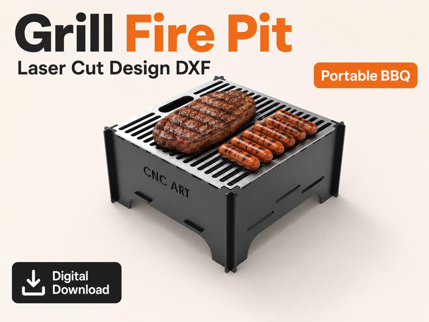 Mini Fire Pit Grill DXF – Plasma Cut BBQ Design File - Etsy