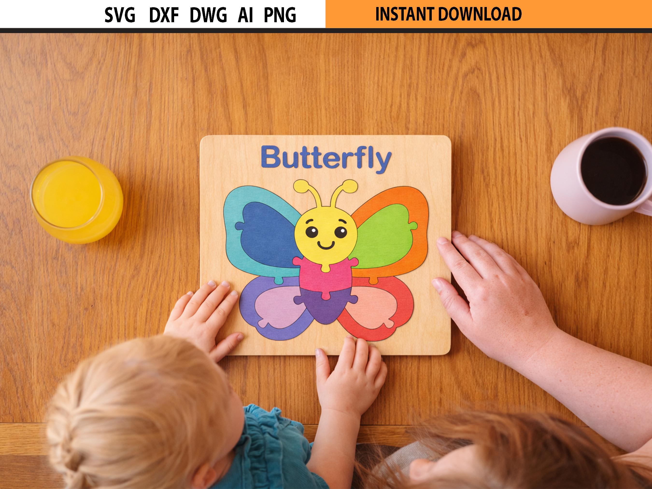 Butterfly Puzzle SVG – Montessori Laser Cut Wooden Toy File - Etsy