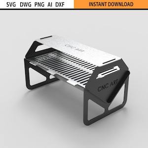 Laser Cut Grill Feuerstelle Design dxf Datei, tragbare faltbare Grill & Feuerstelle, DIY Feuerstelle, BBQ Design Dateien DXF für Laser Cut CNC Laser Cut
