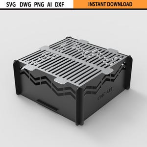Laser Cut Grill Feuerstelle Design dxf-Datei, tragbare faltbare Grill & Feuerstelle, DIY Feuerstelle, Bbq Designdateien DXF für Plasmen, Laserdatei CNC