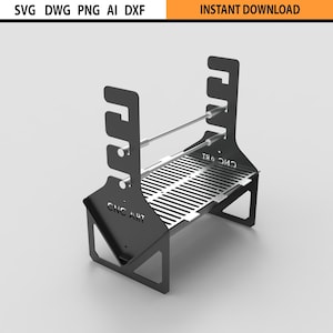 Laser Cut Grill Feuerstelle Design dxf Datei, tragbare faltbare Grill & Feuerstelle, DIY Feuerstelle, BBQ Design Dateien DXF für Laser Cut CNC Laser Cut
