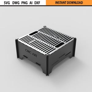 Archivo dxf de diseño de pozo de fuego de parrilla cortada con láser, parrilla plegable portátil y pozo de fuego, pozo de fuego diy, archivos de diseño de barbacoa DXF para corte láser de plasma CNC