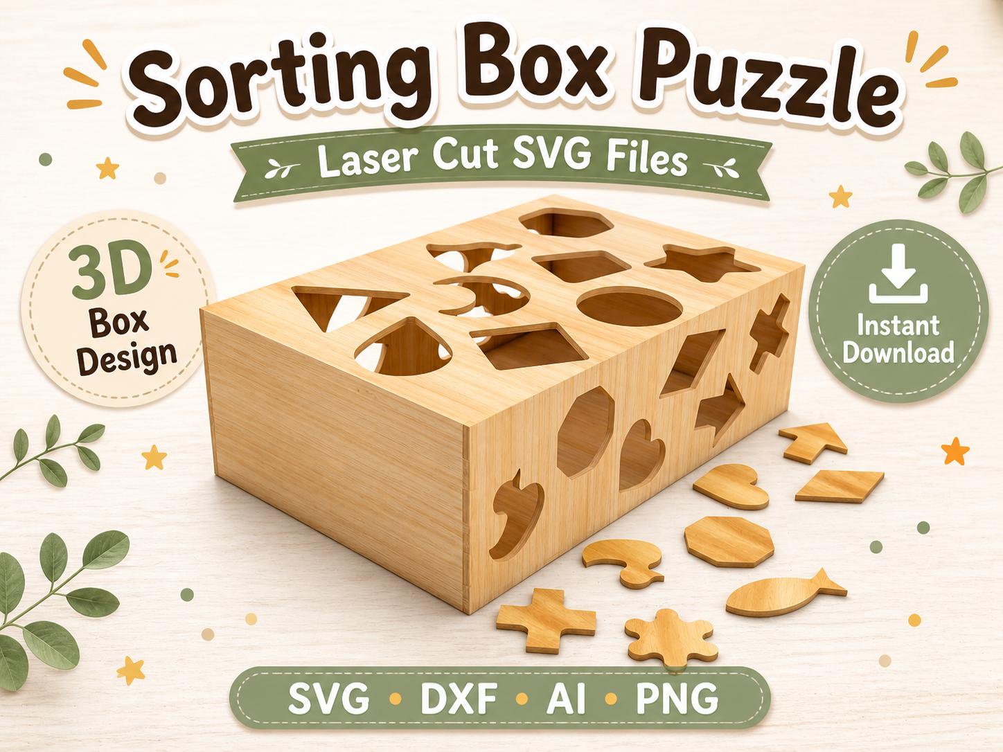 Sorting Box SVG – Montessori Laser Cut Wooden Toy File - Etsy Australia