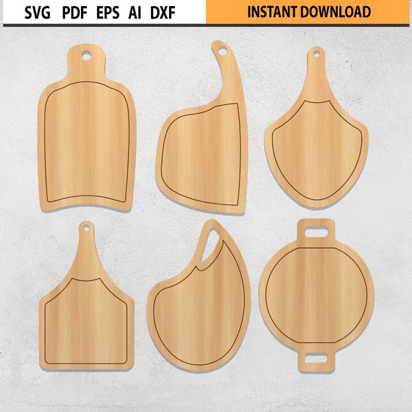 Charcuterie boards design bundle, Cutting board Set of 18 SVG Files, DIY Cutting Board Plans, Laser cut kitchen cutting board, Digital File