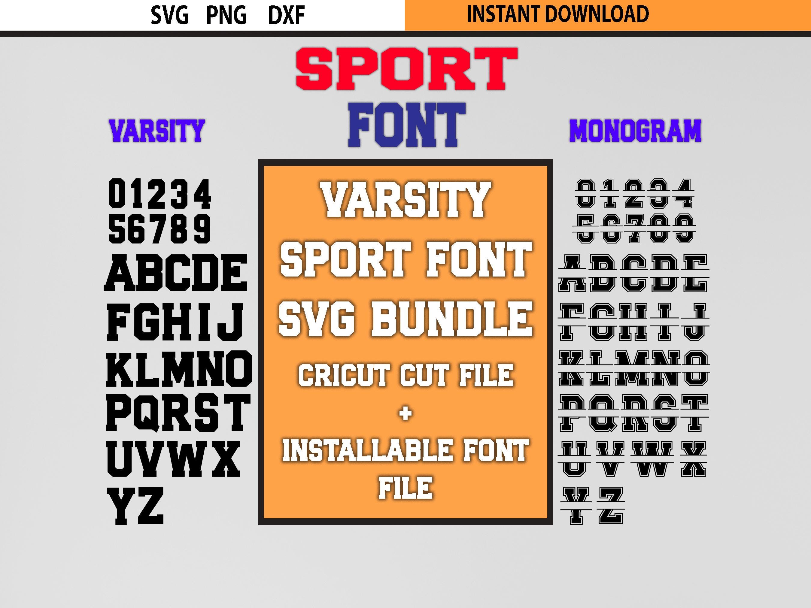 Varsity Font SVG Bundle, College Sport Font, Cricut Cut File (digital ...