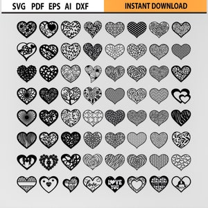 Laser geschnitten Liebe Herzen Ornamente SVG Bundle | Liebe Papierschnitt Vorlage | Herz Laser geschnitten Datei SVG | Papierschnitt Silhouette Cricut Glowforge Datei