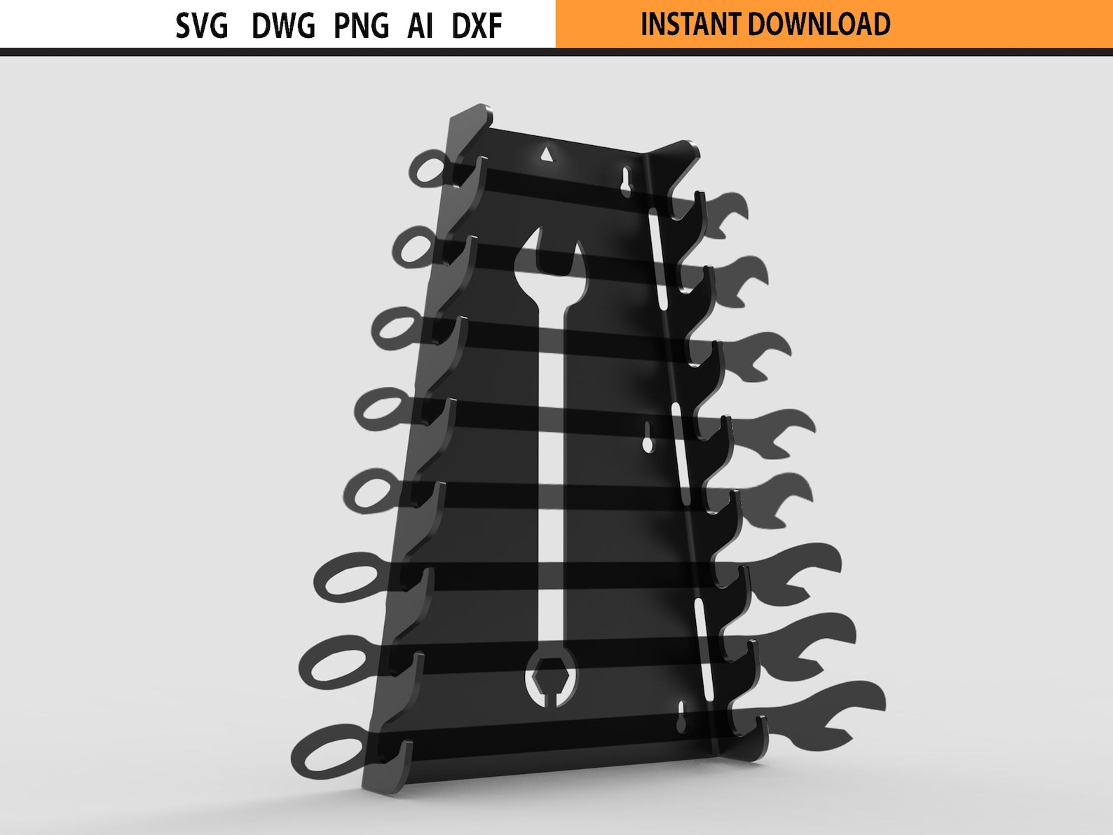 Wrench Holder DXF Tool Rack for Garage Storage, Plasma CNC Waterjet ...