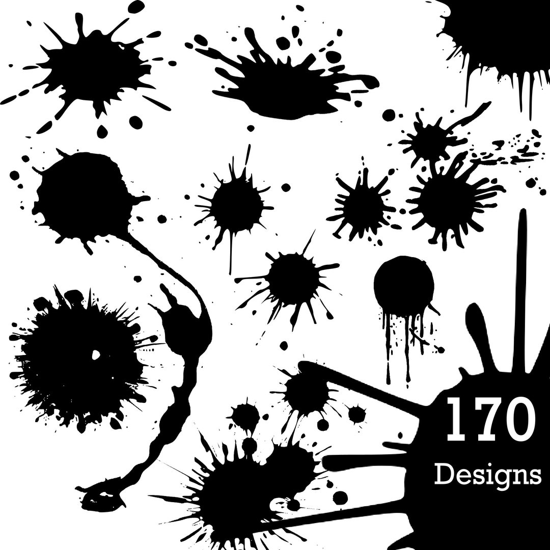 Ink Splatter Bundle Splatter SVG Ink Streak PNG Ink Splat Etsy