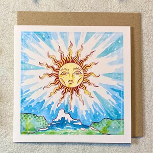 Vous brillez comme le soleil | carte de voeux | Aquarelle fantaisiste