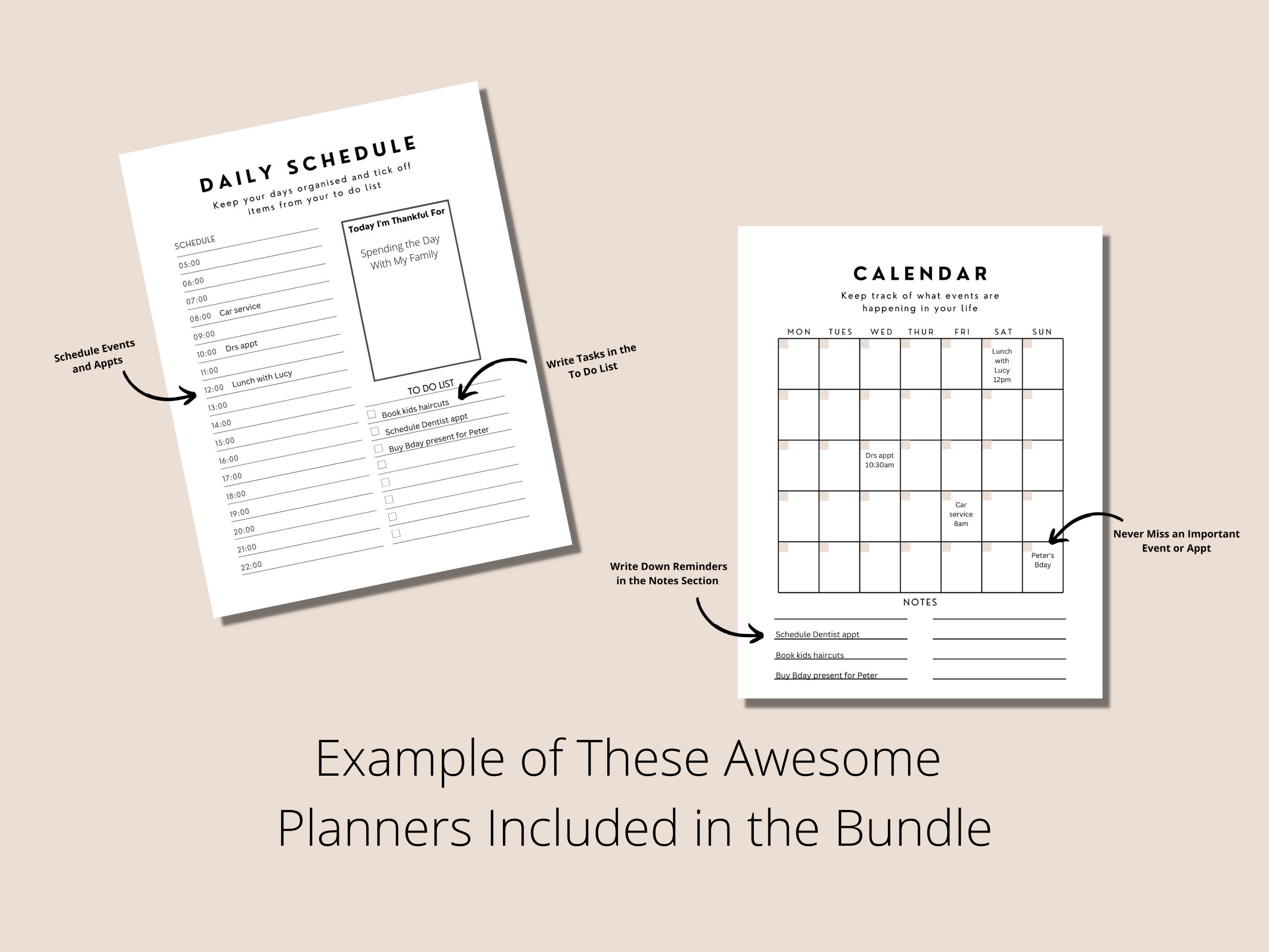 Simple Fillable and Printable Life Planner Bundle, Budget Planning ...