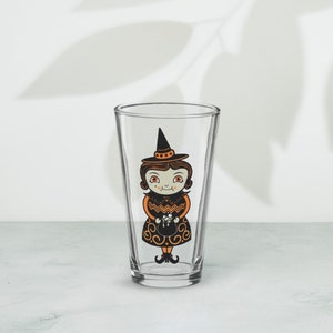 Halloween themed pint glass- witch