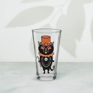 Halloween themed pint glass- cat