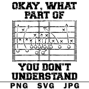 Quelle partie du plan vous ne comprenez pas SVG Football américain blague entraîneur sport PNG JPG couper fichier