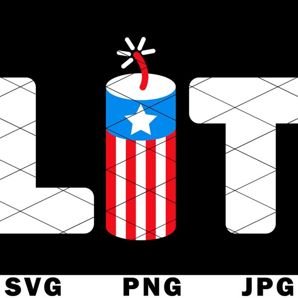 Lit SVG Fireworks 4th Of July Firecracker Independence Day Kids Boys PNG JPG Cut File