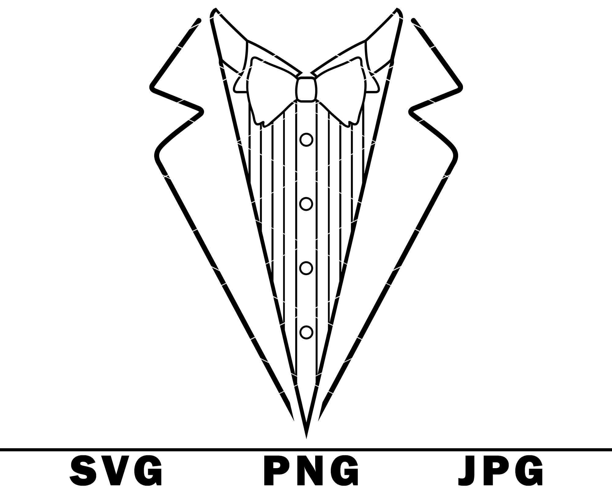 Weiße Krawatte SVG Smoking Gentleman Anzug weiß Bräutigam Kostüm Halloween PNG JPG geschnitten Datei