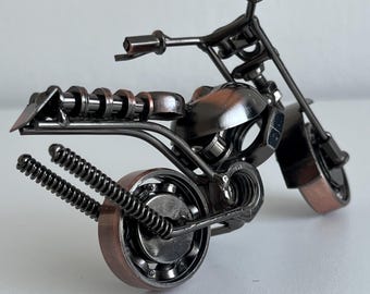 Vintage Motor model,Ironwork,Motorbike statut, handmade motor,home and office decor,miniature motorcycle