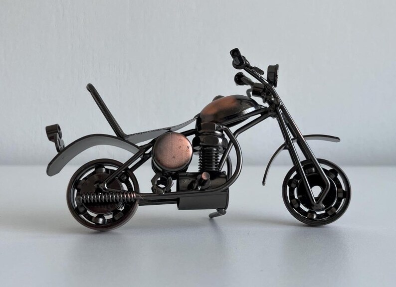 Free Shipping, Handmade Miniature Motorcycle: Vintage Motorbike Office Decor image 11