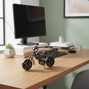 Free Shipping, Handmade Miniature Motorcycle: Vintage Motorbike Office Decor image 10