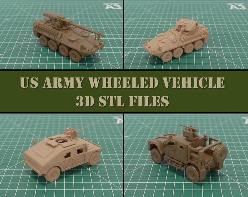 Wheeled Tank Model US Army Wheeled Vehicle STL 3D Print Models - Etsy