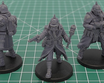 Grimdark Panzer Gothic Prussian Command Squad 3D Print Miniatures