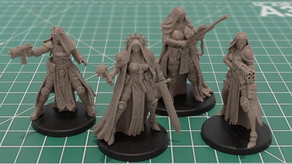 Gothic Battle Nuns Grimdark Skirmish Wargame Miniatures