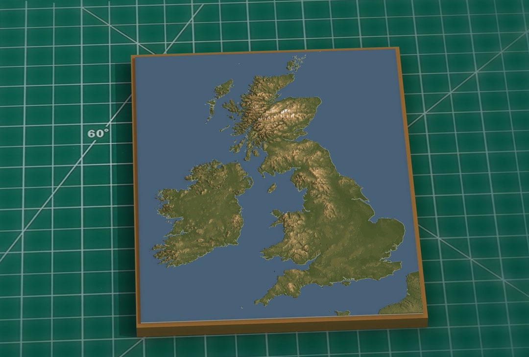 Britain & Ireland 3D Print Relief Map (STL File) - Etsy