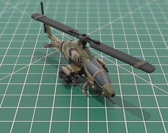 AH-1W Super Cobra Attack Helicopter 3D Print Wargame Miniature 1:120 scale