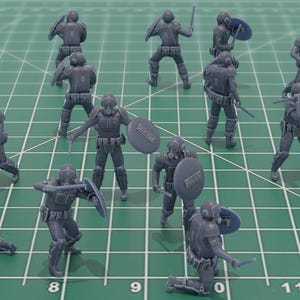 Riot Police 3D Print Miniatures
