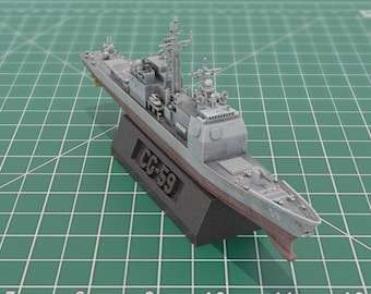 Ticonderoga Class Cruiser STL File Navy Guided Missile Warship Printable 1:1200 Scale 3D Model