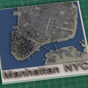 Manhattan New York City 3D Print Wall Art Model Kit