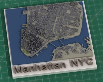 Manhattan New York City 3D Print Wall Art Model Kit